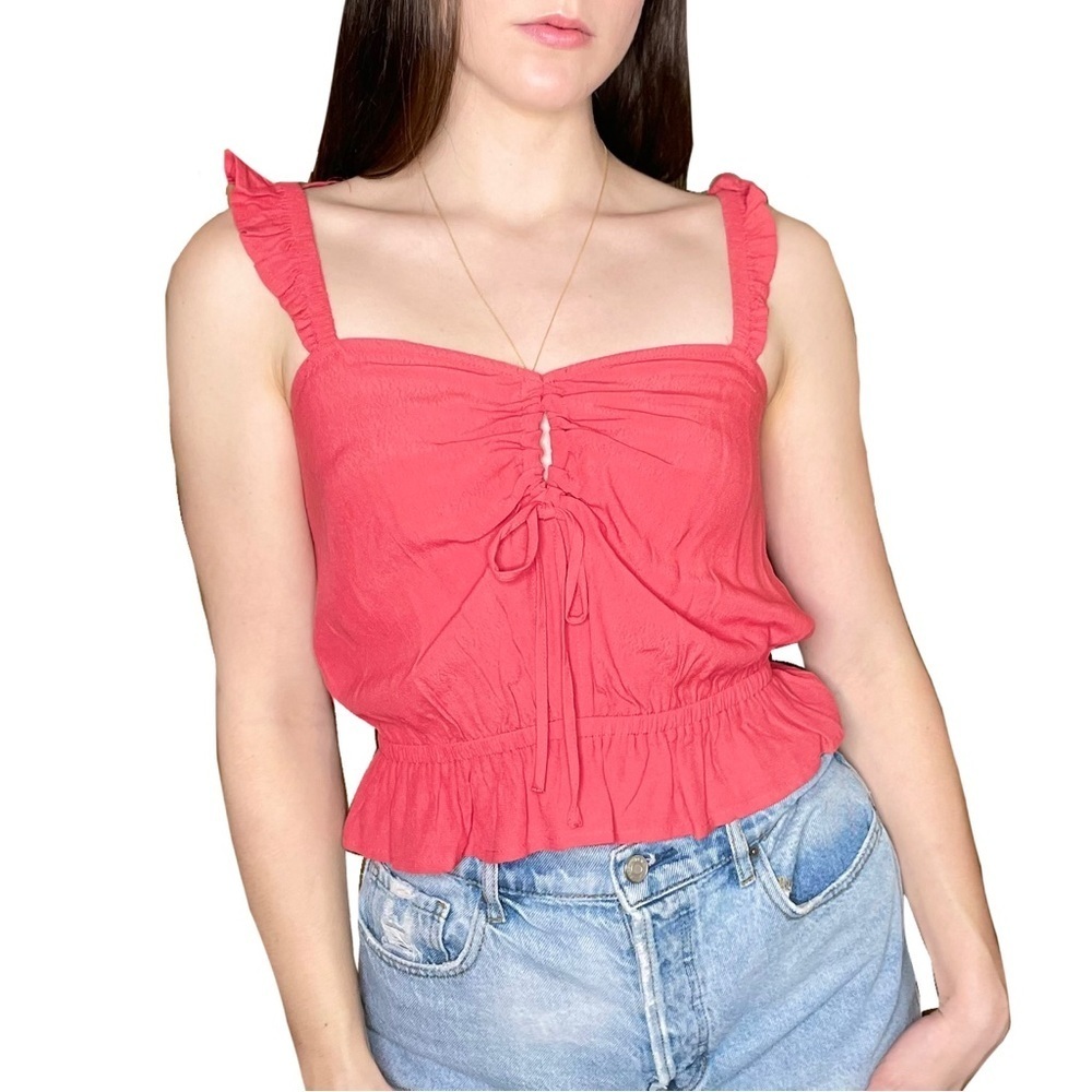 Express Hot Pink Peplum Fairycore Feminine Crop Top Size XS